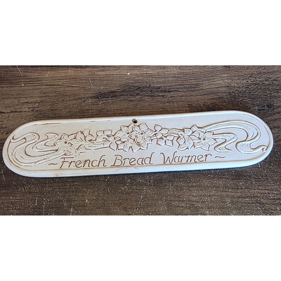 French Bread Ceramic Basket Red Stone Bread Warmer‎ Cross Stitch Towel Decor - Picture 14 of 15